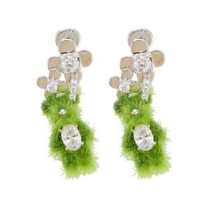 Yvmin Women Grass Flower Bear Earring